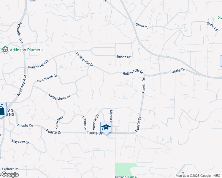 map of restaurants, bars, coffee shops, grocery stores, and more near 11651 Shadowglen Road in El Cajon