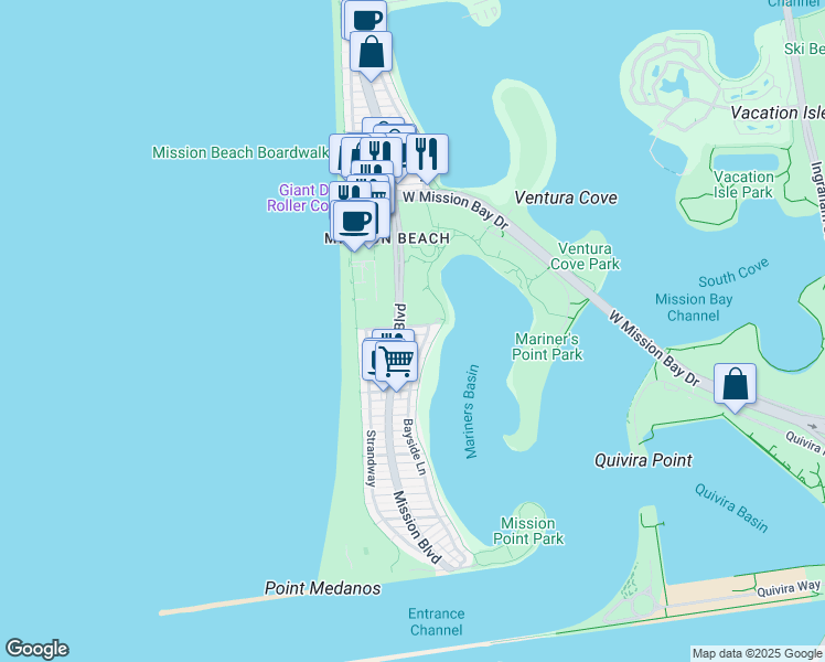 map of restaurants, bars, coffee shops, grocery stores, and more near 817 San Fernando Place in San Diego