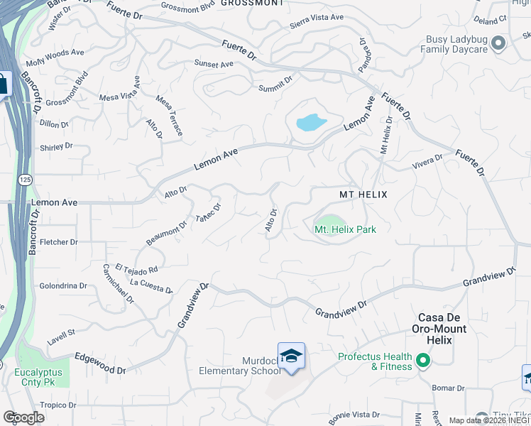 map of restaurants, bars, coffee shops, grocery stores, and more near 4844 La Cruz Place in La Mesa