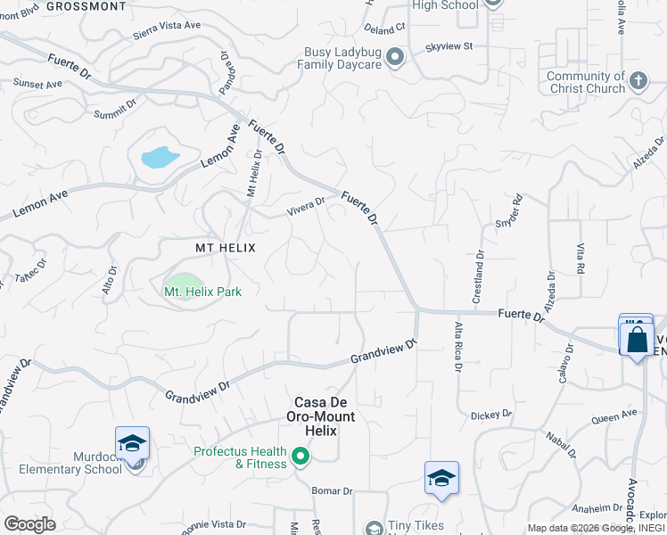 map of restaurants, bars, coffee shops, grocery stores, and more near 4812 Rushville Lane in La Mesa
