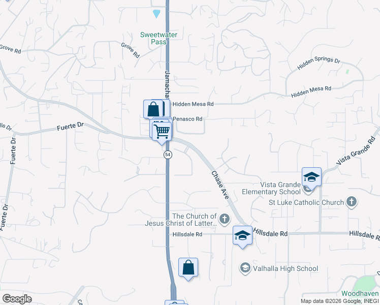 map of restaurants, bars, coffee shops, grocery stores, and more near 1524 Fair Glen Road in El Cajon