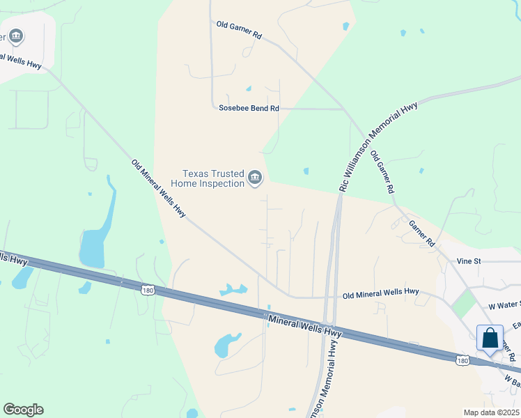 map of restaurants, bars, coffee shops, grocery stores, and more near 137 Westend Lane in Weatherford