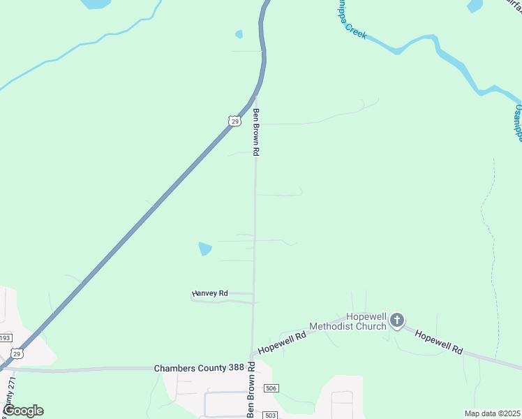 map of restaurants, bars, coffee shops, grocery stores, and more near 2332 Ben Brown Road in Valley