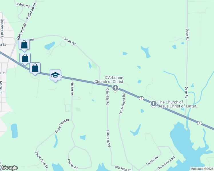 map of restaurants, bars, coffee shops, grocery stores, and more near 1104 Sterlington Highway in Farmerville