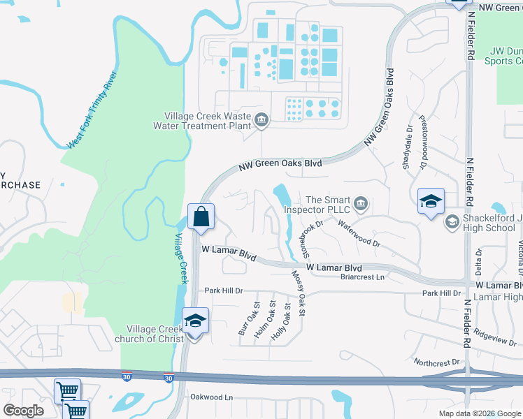 map of restaurants, bars, coffee shops, grocery stores, and more near 2012 Ridgemont Court in Arlington
