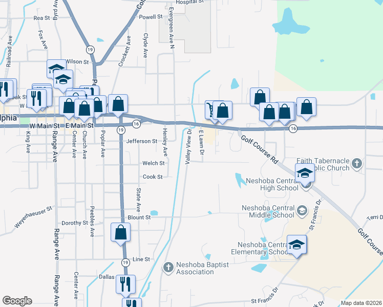 map of restaurants, bars, coffee shops, grocery stores, and more near 500-518 Valley View Drive in Philadelphia