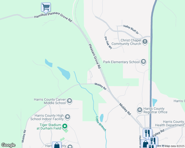 map of restaurants, bars, coffee shops, grocery stores, and more near 107 Mountain View Court in Hamilton