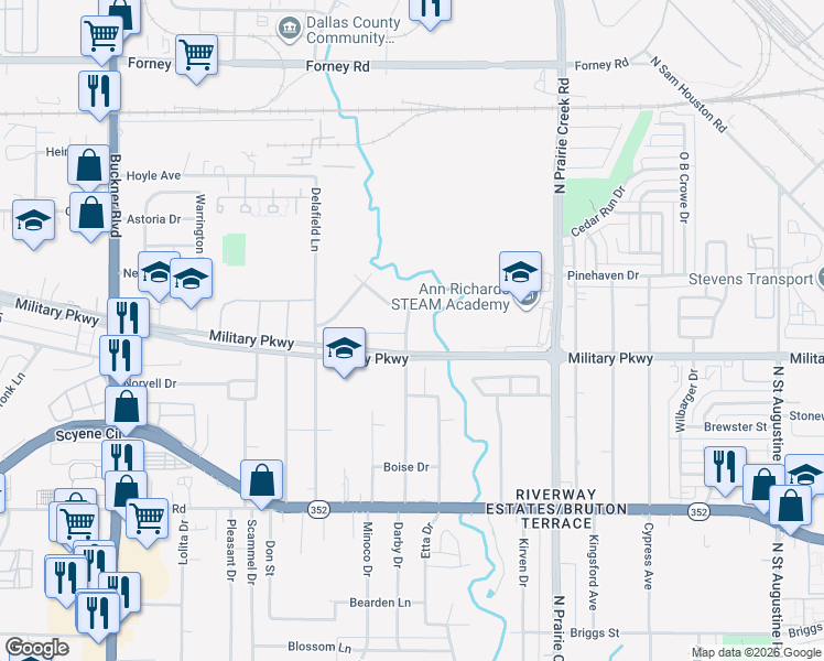map of restaurants, bars, coffee shops, grocery stores, and more near 5 Darby Drive in Dallas