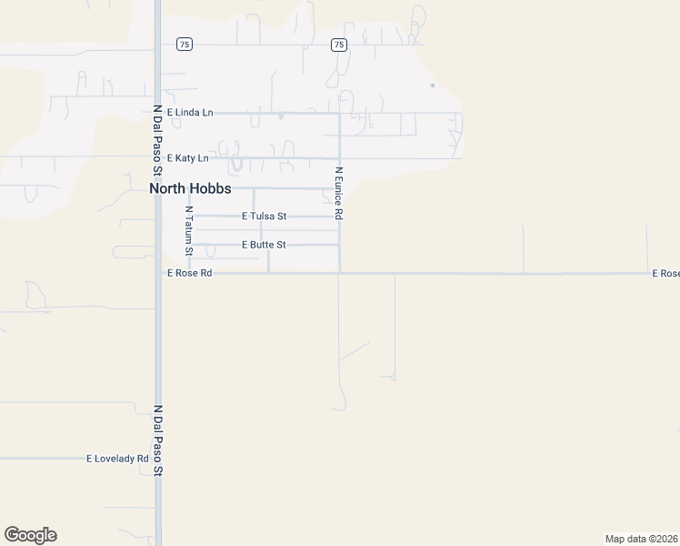 map of restaurants, bars, coffee shops, grocery stores, and more near County Road 75 in Hobbs
