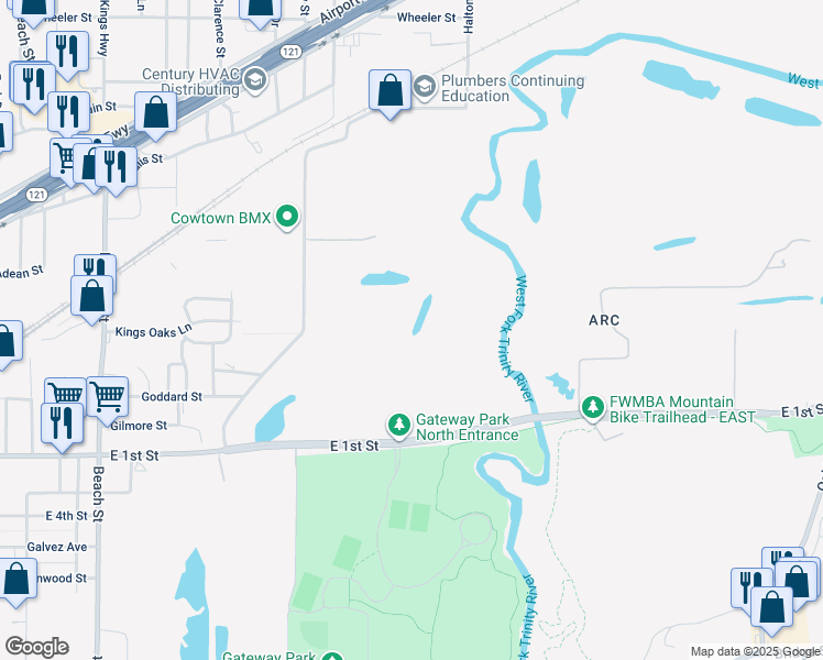 map of restaurants, bars, coffee shops, grocery stores, and more near 436 Haltom Road in Fort Worth