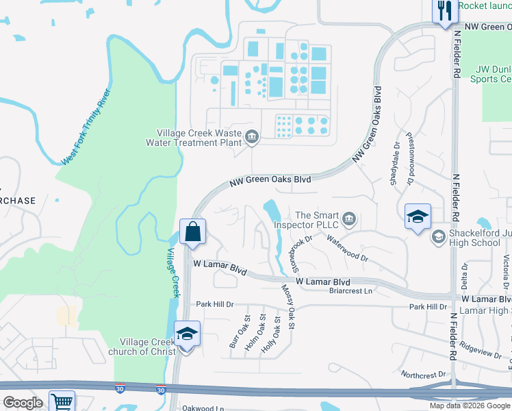 map of restaurants, bars, coffee shops, grocery stores, and more near 2012 Ridgemont Court in Arlington