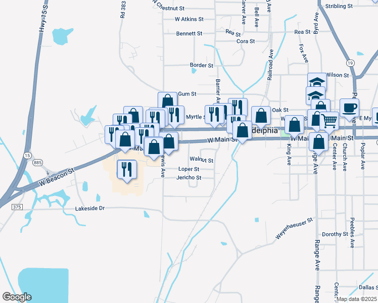 map of restaurants, bars, coffee shops, grocery stores, and more near 301-325 Pearl Avenue in Philadelphia