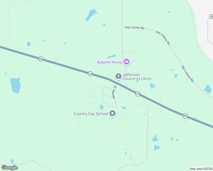 map of restaurants, bars, coffee shops, grocery stores, and more near 23663 Texas 49 in Jefferson