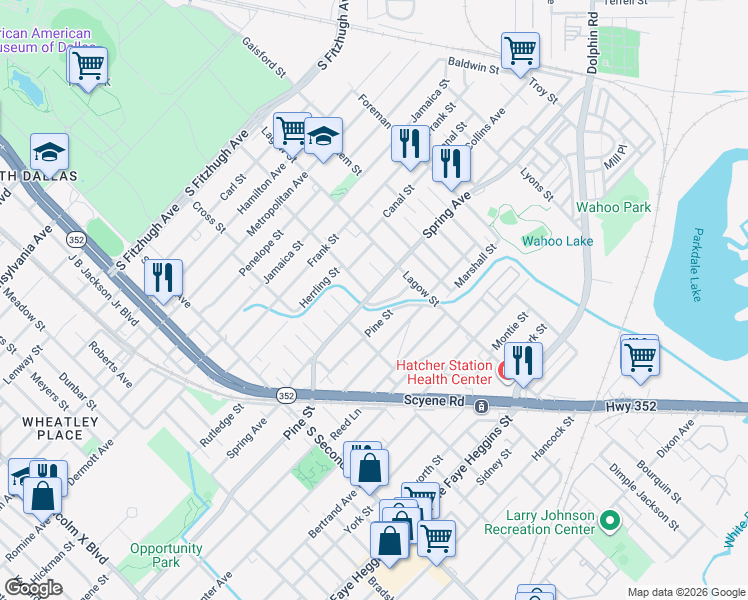 map of restaurants, bars, coffee shops, grocery stores, and more near in Dallas
