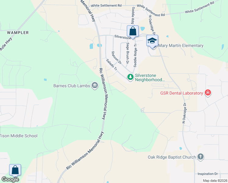 map of restaurants, bars, coffee shops, grocery stores, and more near 1628 Salado Tr in Weatherford
