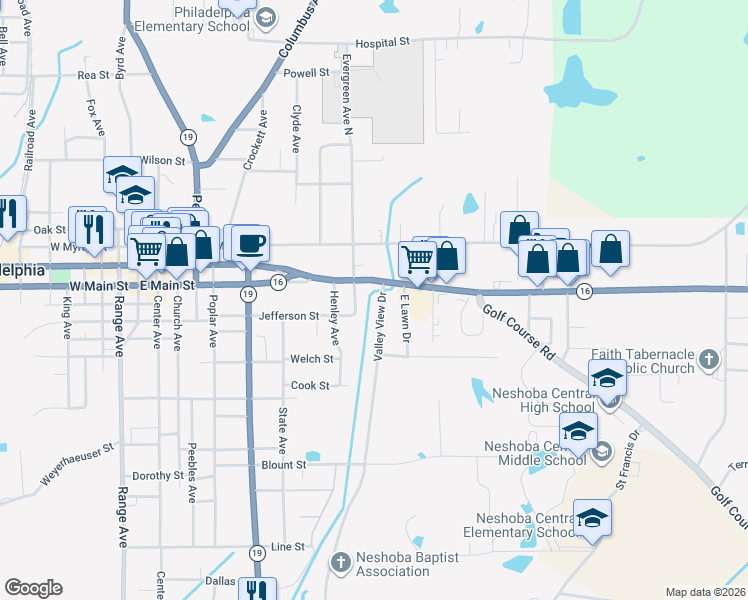 map of restaurants, bars, coffee shops, grocery stores, and more near 500-518 Valley View Drive in Philadelphia