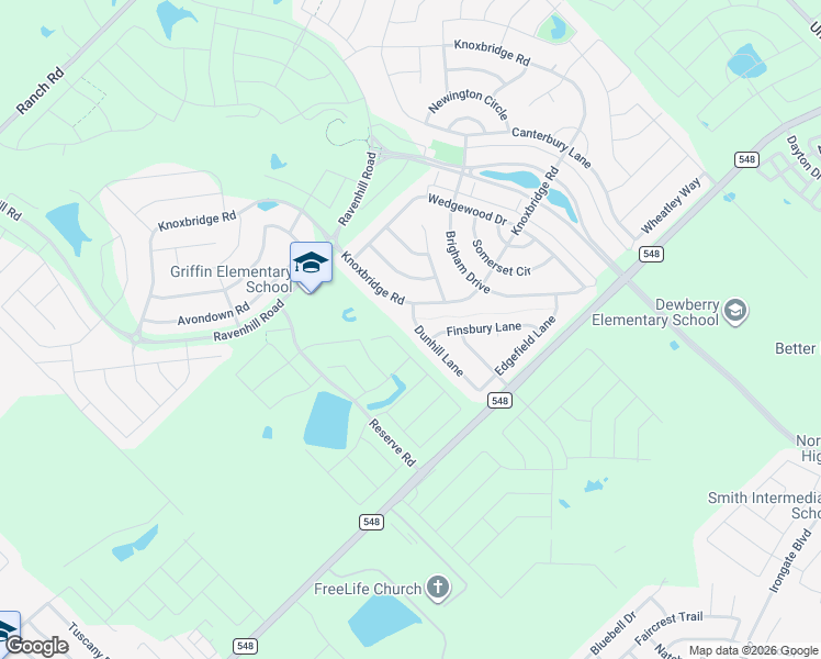 map of restaurants, bars, coffee shops, grocery stores, and more near 1053 Dunhill Lane in Forney