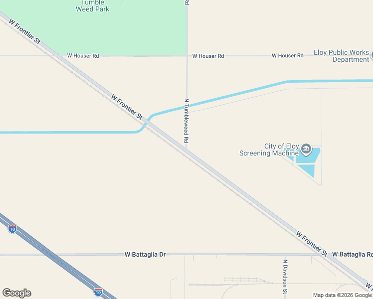 map of restaurants, bars, coffee shops, grocery stores, and more near 1005 North Tumbleweed Road in Eloy