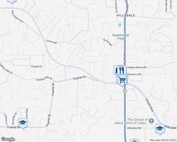 map of restaurants, bars, coffee shops, grocery stores, and more near 1788 Chase Avenue in El Cajon