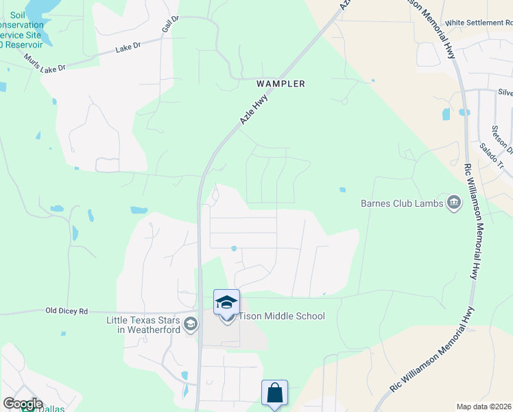 map of restaurants, bars, coffee shops, grocery stores, and more near 2209 Louis Tr in Weatherford