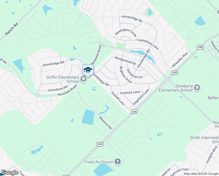 map of restaurants, bars, coffee shops, grocery stores, and more near 1053 Dunhill Lane in Forney