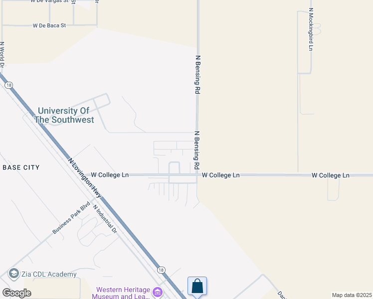 map of restaurants, bars, coffee shops, grocery stores, and more near West Live Oak Street in Hobbs