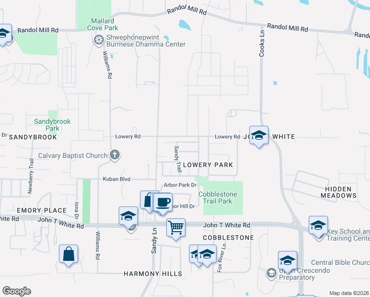 map of restaurants, bars, coffee shops, grocery stores, and more near 7437 Little Rock Lane in Fort Worth