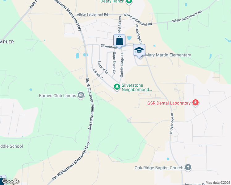 map of restaurants, bars, coffee shops, grocery stores, and more near 1644 Salado Tr in Weatherford