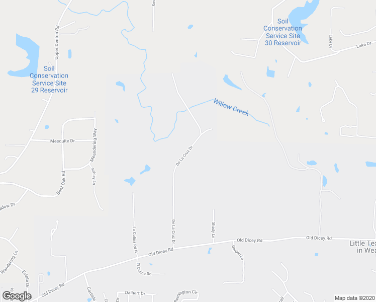 map of restaurants, bars, coffee shops, grocery stores, and more near 402 De La Cruz Drive in Weatherford