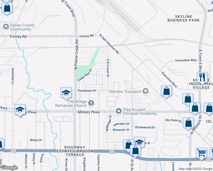 map of restaurants, bars, coffee shops, grocery stores, and more near 4212 Scarsdale Lane in Dallas