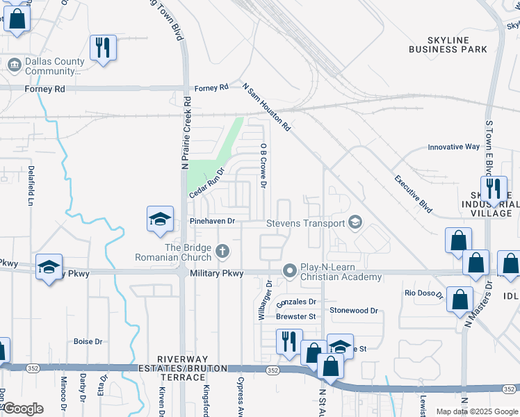 map of restaurants, bars, coffee shops, grocery stores, and more near 4212 Scarsdale Lane in Dallas