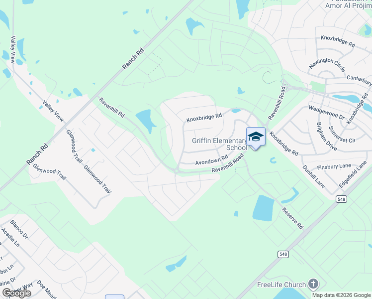 map of restaurants, bars, coffee shops, grocery stores, and more near 2078 Rosebury Lane in Forney