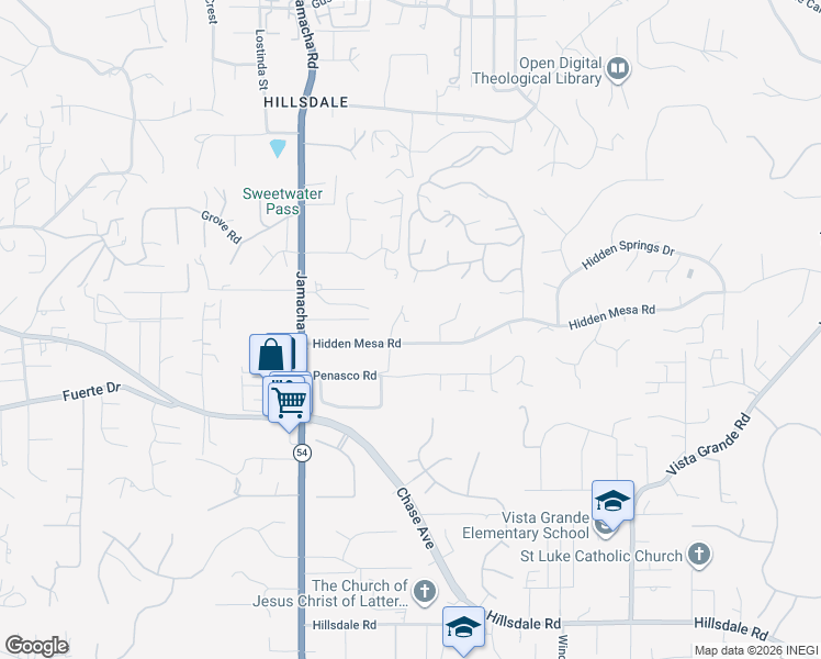 map of restaurants, bars, coffee shops, grocery stores, and more near 1426 Hidden Mesa View Drive in El Cajon
