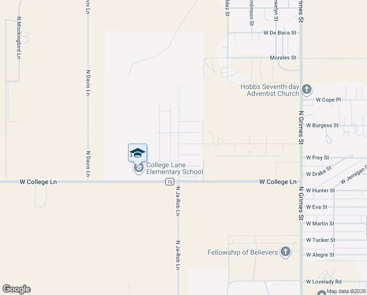 map of restaurants, bars, coffee shops, grocery stores, and more near 1404 West Ponderosa Drive in Hobbs