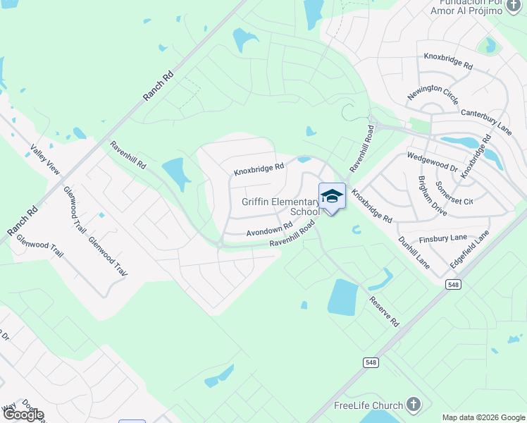 map of restaurants, bars, coffee shops, grocery stores, and more near 2050 Rosebury Lane in Forney