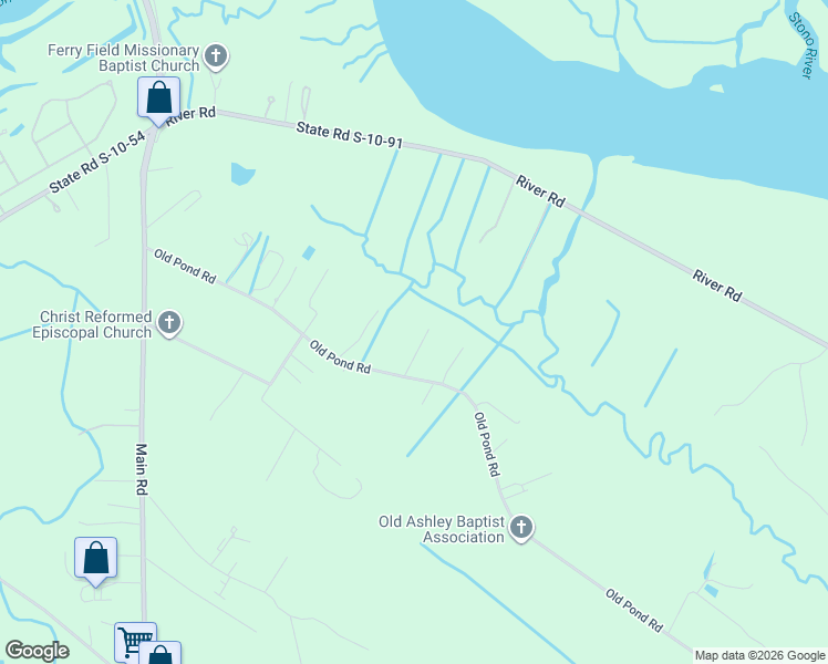 map of restaurants, bars, coffee shops, grocery stores, and more near 616 J and R Drive in Johns Island