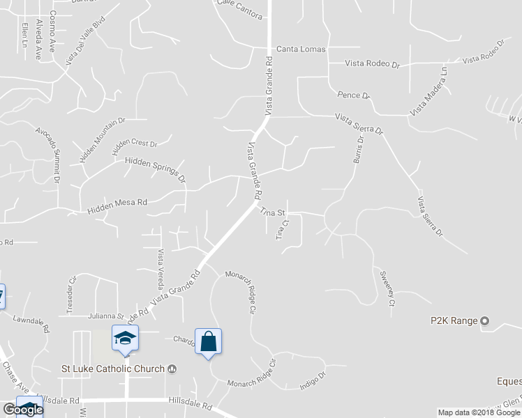 map of restaurants, bars, coffee shops, grocery stores, and more near 2211 Tina Street in El Cajon