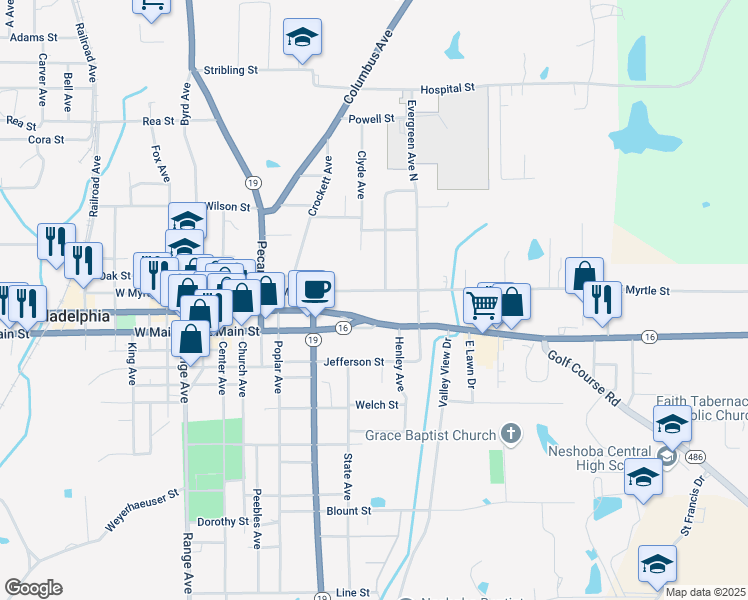 map of restaurants, bars, coffee shops, grocery stores, and more near 465 East Myrtle Street in Philadelphia
