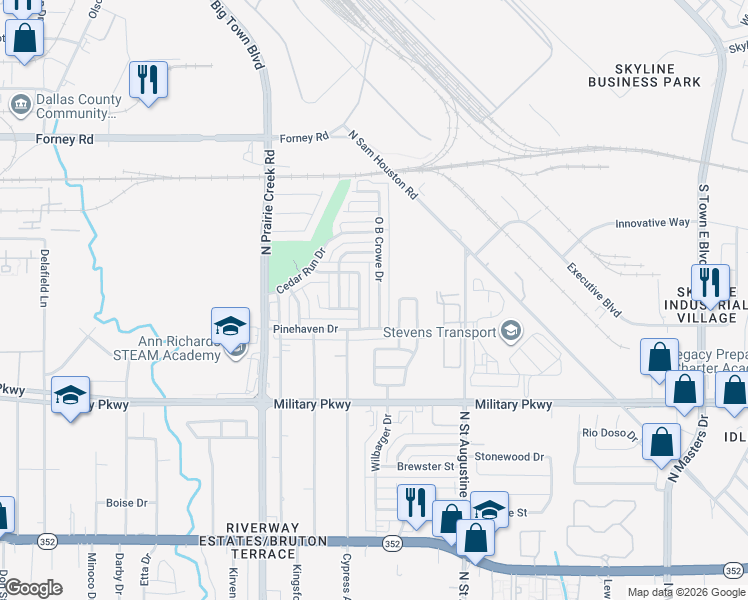 map of restaurants, bars, coffee shops, grocery stores, and more near 4212 Scarsdale Lane in Dallas