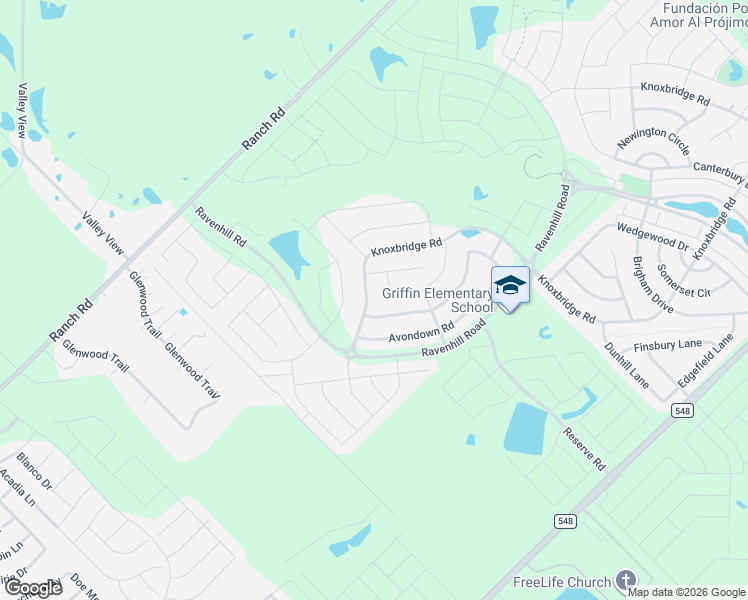 map of restaurants, bars, coffee shops, grocery stores, and more near 2078 Rosebury Lane in Forney