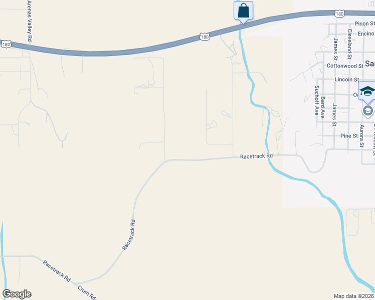 map of restaurants, bars, coffee shops, grocery stores, and more near 325 Racetrack Road in Silver City