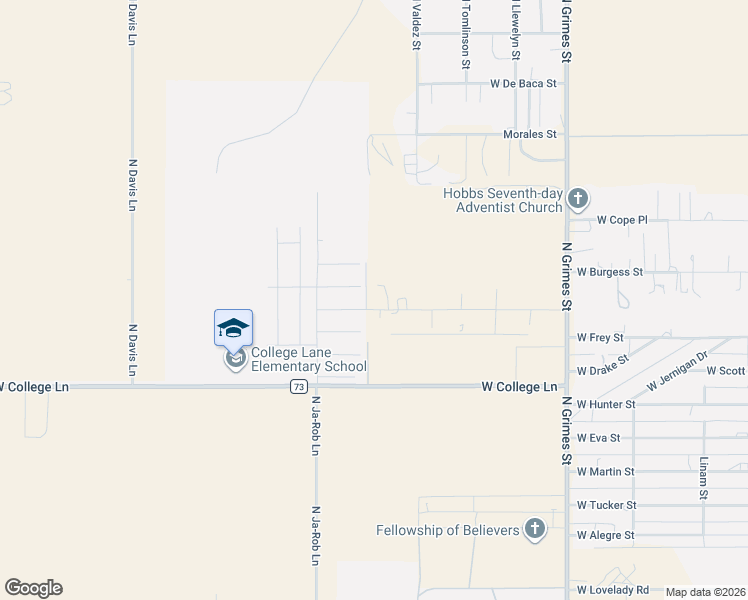 map of restaurants, bars, coffee shops, grocery stores, and more near 1404 West Ponderosa Drive in Hobbs