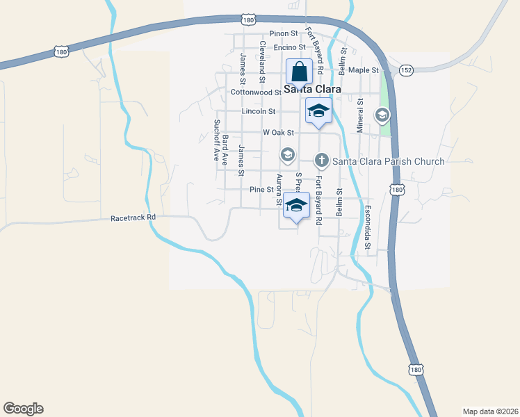 map of restaurants, bars, coffee shops, grocery stores, and more near 315 New Street in Santa Clara