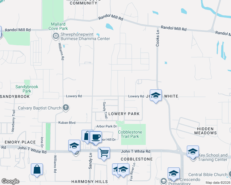 map of restaurants, bars, coffee shops, grocery stores, and more near 7533 Little Rock Lane in Fort Worth