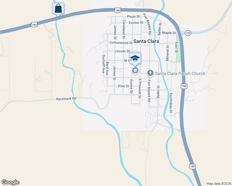 map of restaurants, bars, coffee shops, grocery stores, and more near 315-411 New Street in Santa Clara