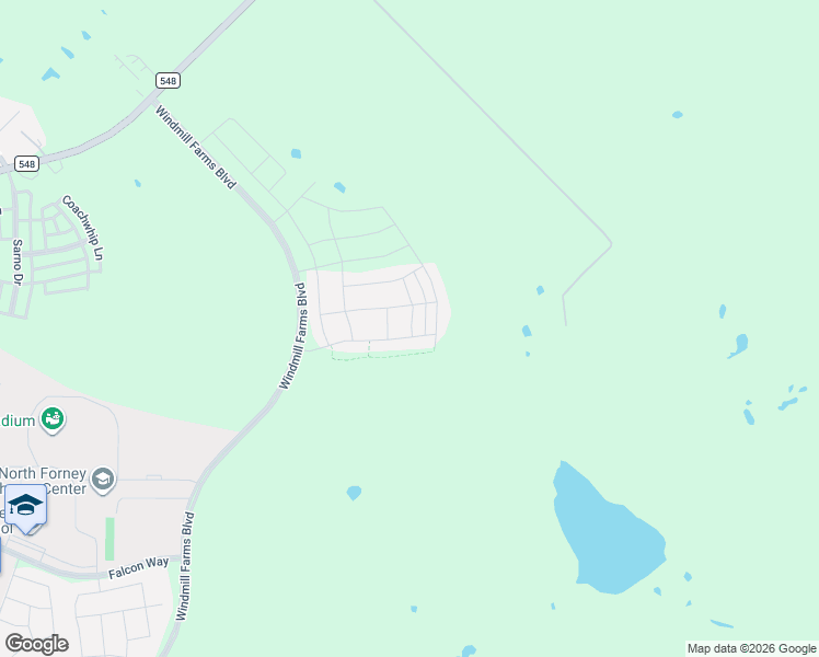 map of restaurants, bars, coffee shops, grocery stores, and more near 16230 FM 548 in Forney