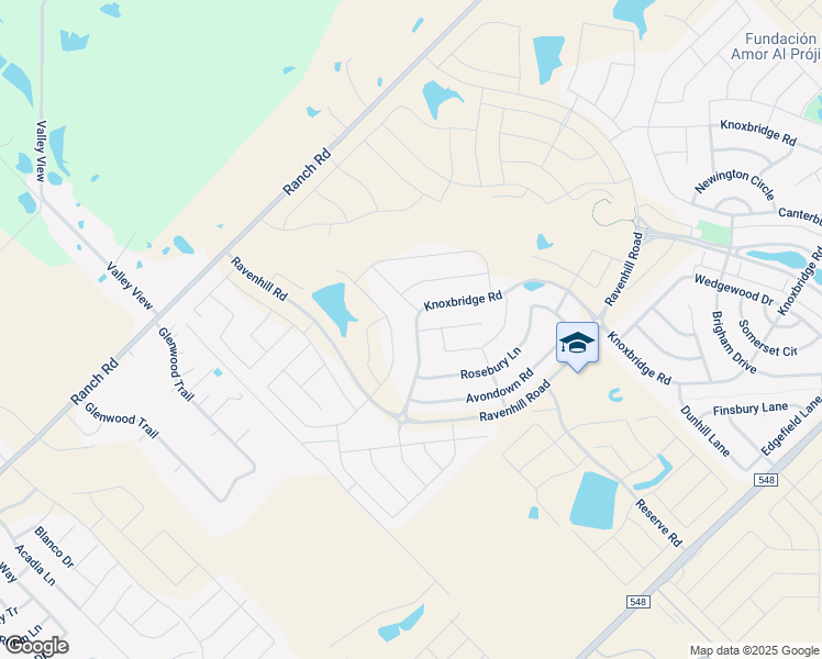 map of restaurants, bars, coffee shops, grocery stores, and more near 821 Knoxbridge Road in Forney