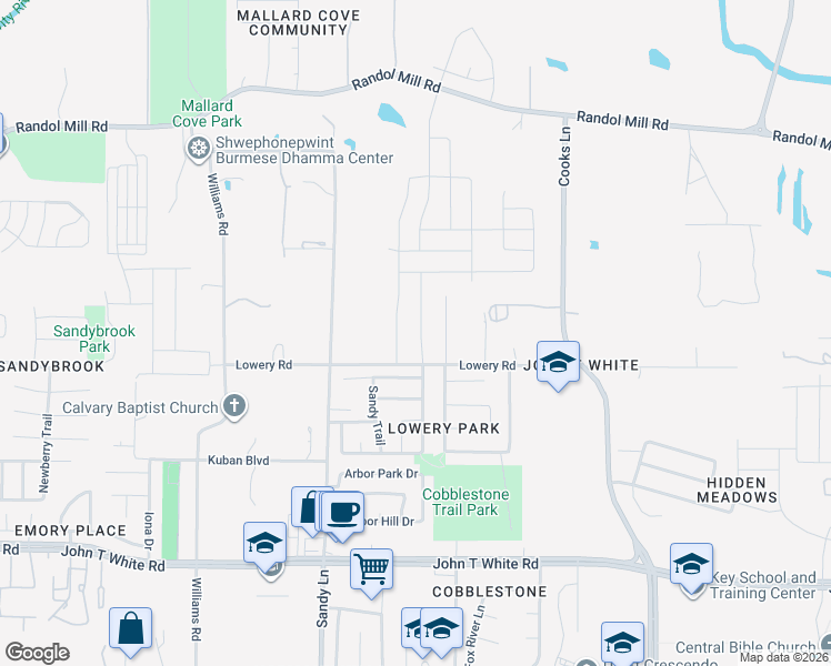 map of restaurants, bars, coffee shops, grocery stores, and more near 528 Cross Ridge Circle in Fort Worth