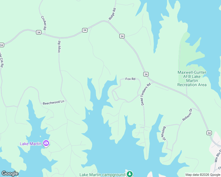 map of restaurants, bars, coffee shops, grocery stores, and more near Fox Road in Dadeville