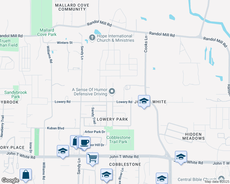map of restaurants, bars, coffee shops, grocery stores, and more near 501 Kelley Court in Fort Worth